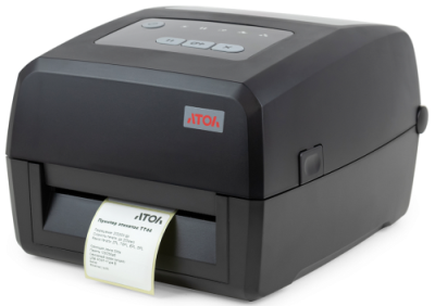Принтер этикеток АТОЛ TT44, термотрансфертная печать, 203 dpi, USB, RS-232, Ethernet, OTG, LCD, ширина печати 108 мм, скорость печати 203 мм/с.